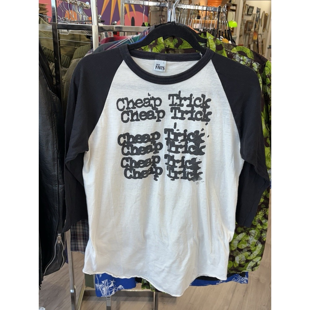 Vintage Original Cheap Trick T Shirt Raglan Jersey Sz L 1979 Tour Black White